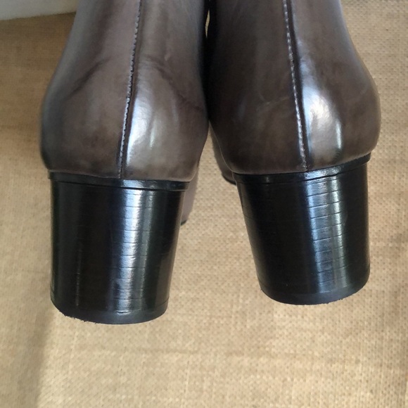 Isabel Marant sz 38 Gray Leather Booties Round Heel Made in Italy 🇮🇹 like NEW - Picture 9 of 9
